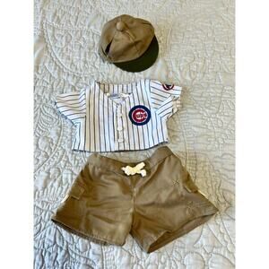 Build A Bear Cubs BABW Baseball Top Khaki Shorts Cap Bear Clothing Accessory